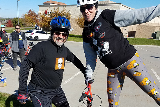 Thomas Barber with his wife, Connie, enjoying biking, their favorite pastime.