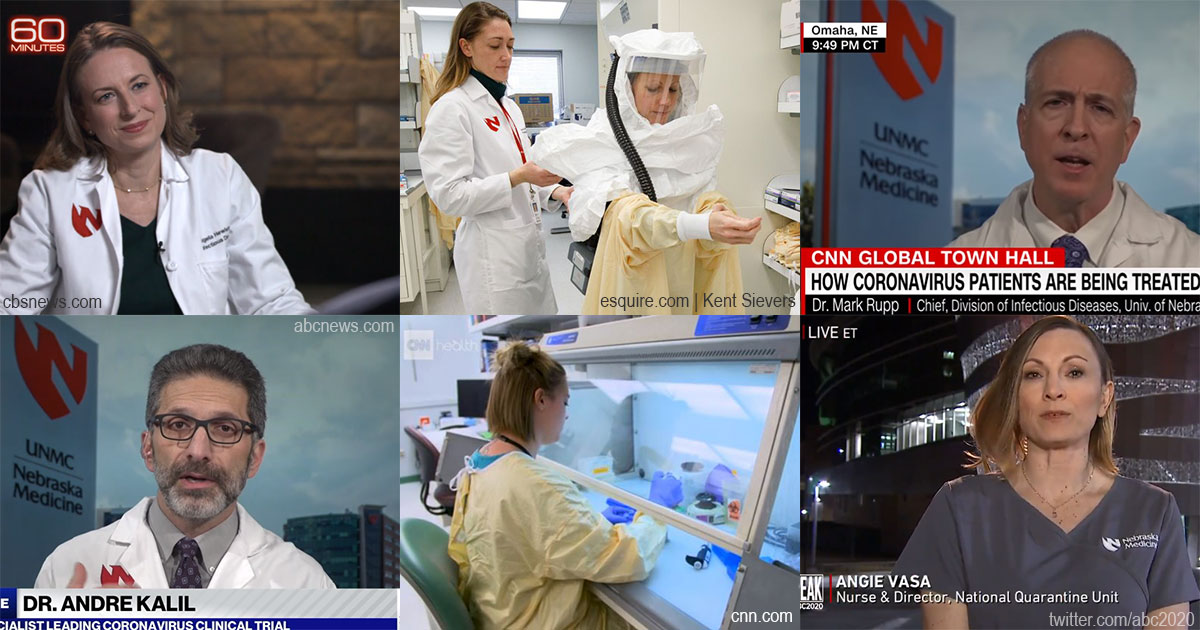 Collage of Nebraska Medicine physicians on national news outlets