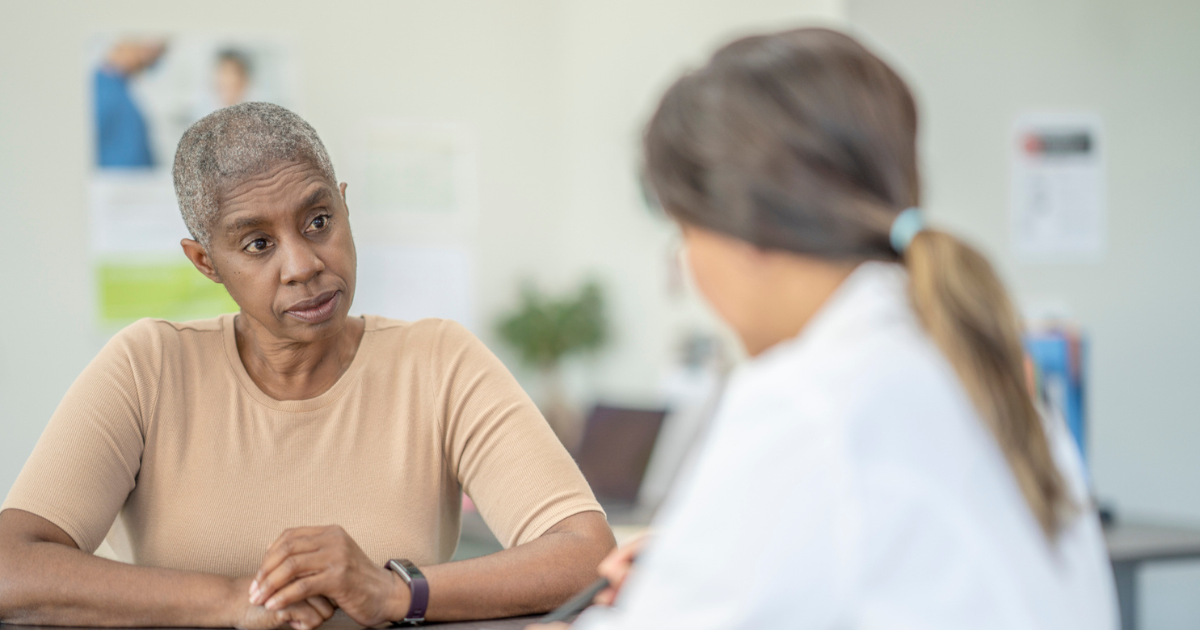 Woman talking to her doctor