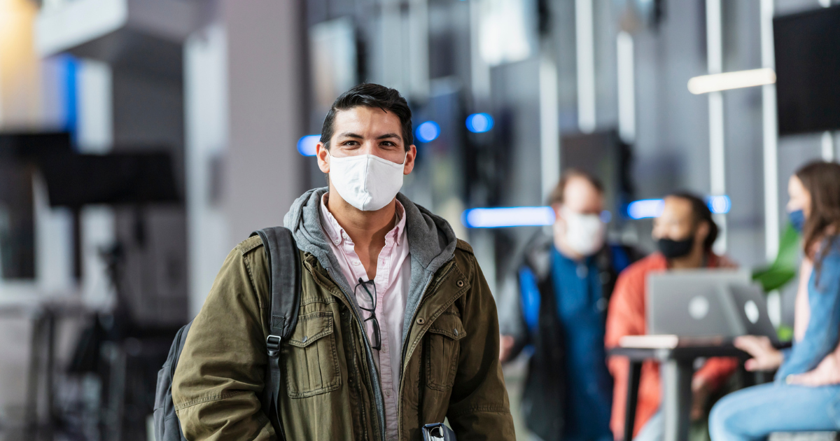 man wearing a mask