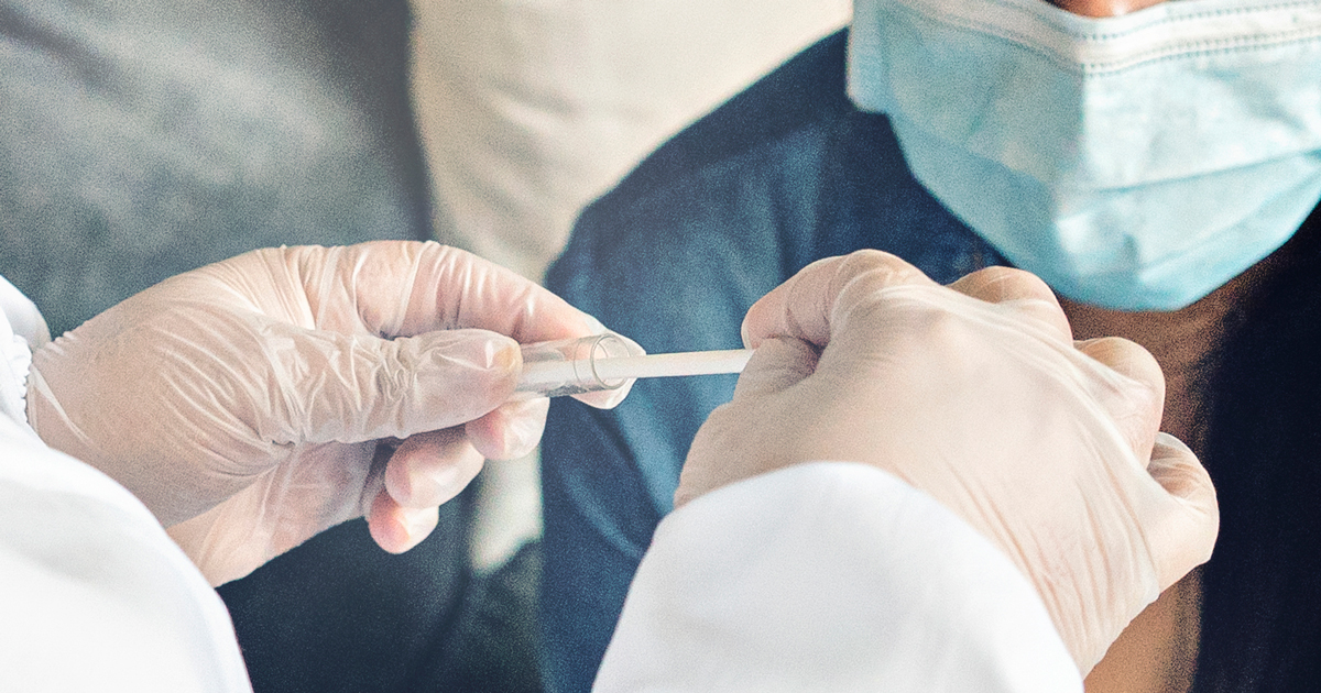 picture of a swab for a COVID-19 test