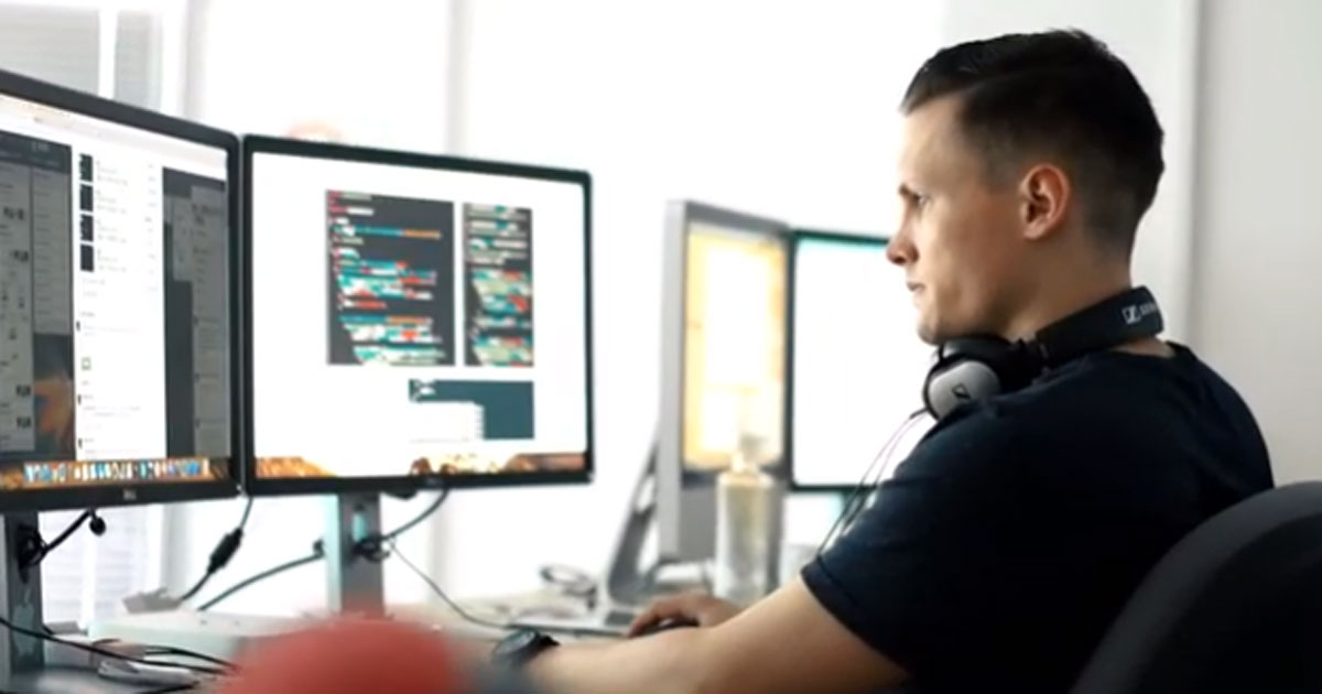 Man sitting at desk