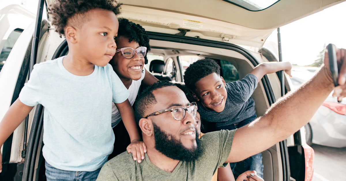 Family taking selfie