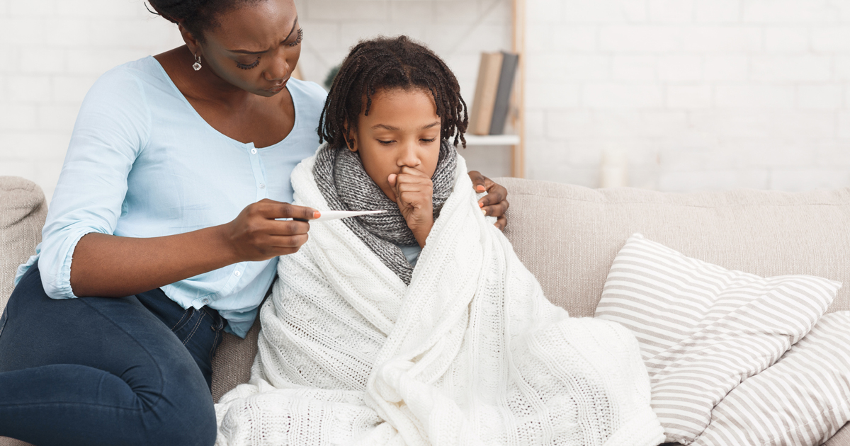 Mother and sick young son