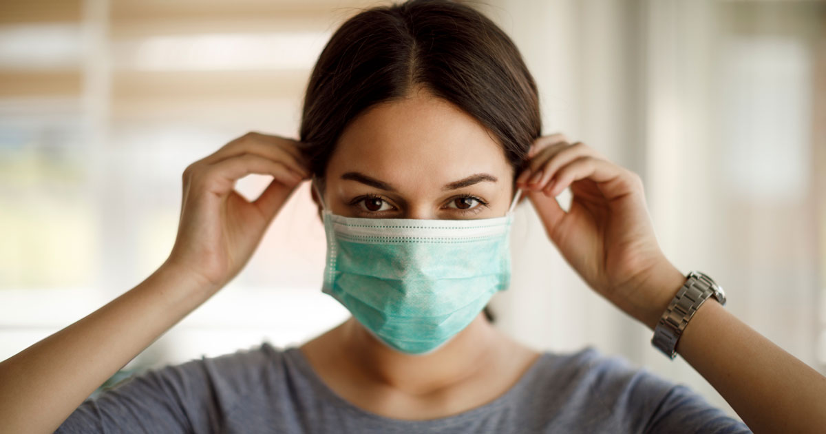 Woman wearing mask