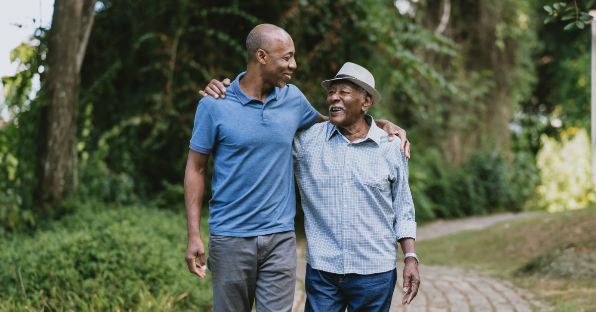 Man walking with his father