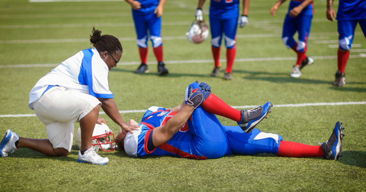 Injured football player