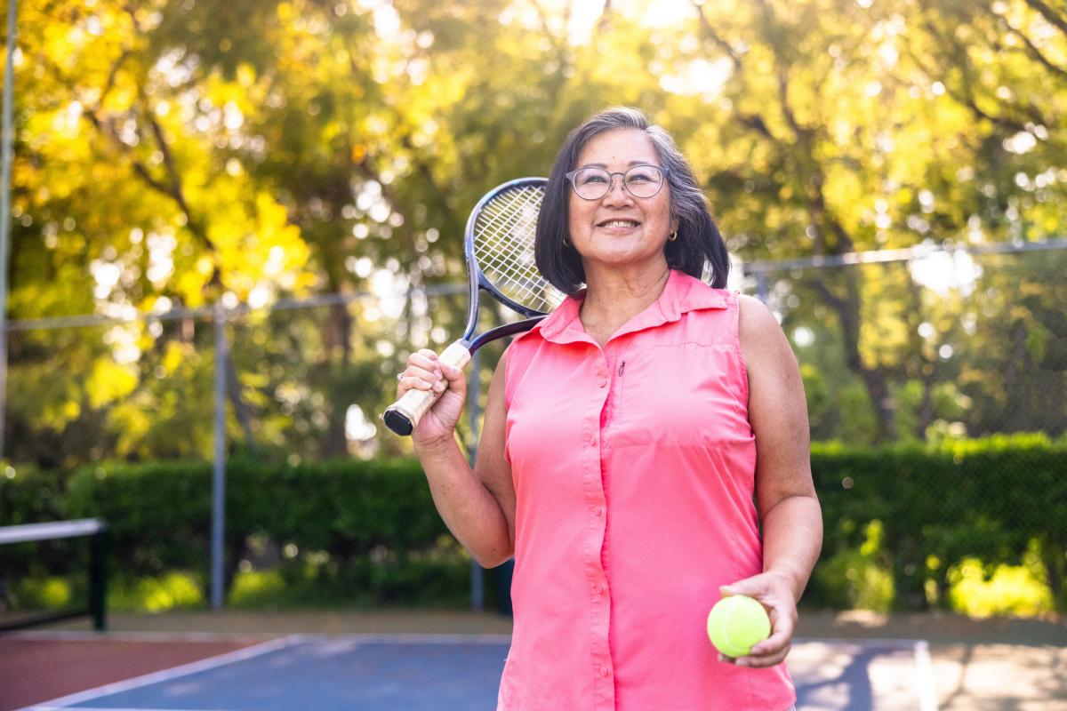 Woman playing tennis