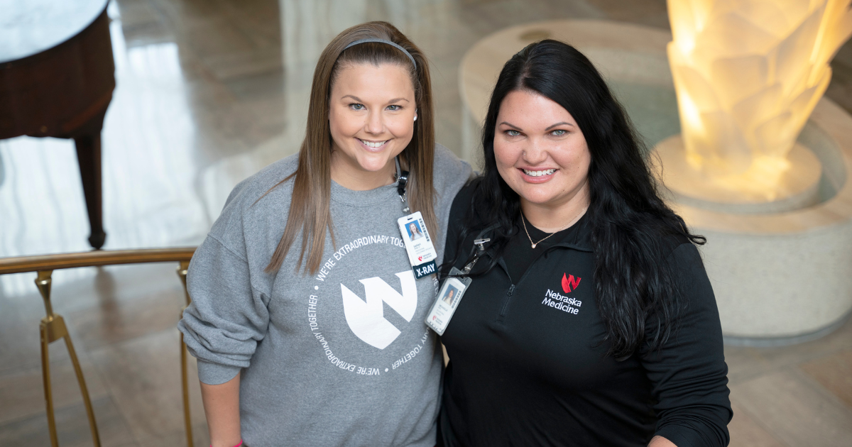 Sarah Stanek, Radiology professional development specialist, and Michaella Mendick, occupational therapist