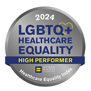 Human Rights Campaign 2024 LGBTQ+ Healthcare Equality High Performer Healthcare Equality Index Icon