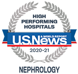 U.S. News High Performing Badge for Nephrology