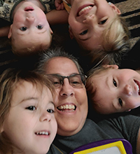 Cheryl Campe of Cherokee, Iowa and her grandchildren