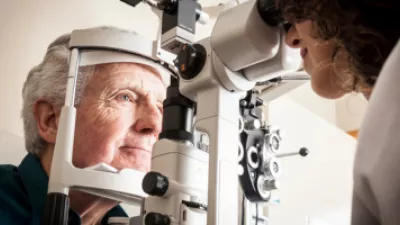 Older man getting his eyes checked