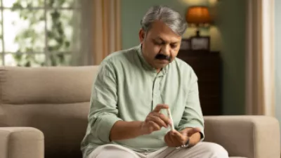 Man taking his blood sugar