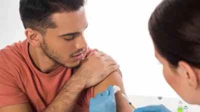 Man getting vaccination