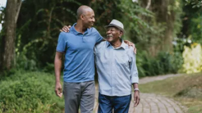 Man walking with his father