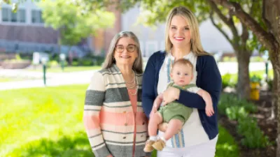 Corrigan McBride, MD, bariatric surgeon, Melissa Lederer, RN, patient, and her son, Jack.