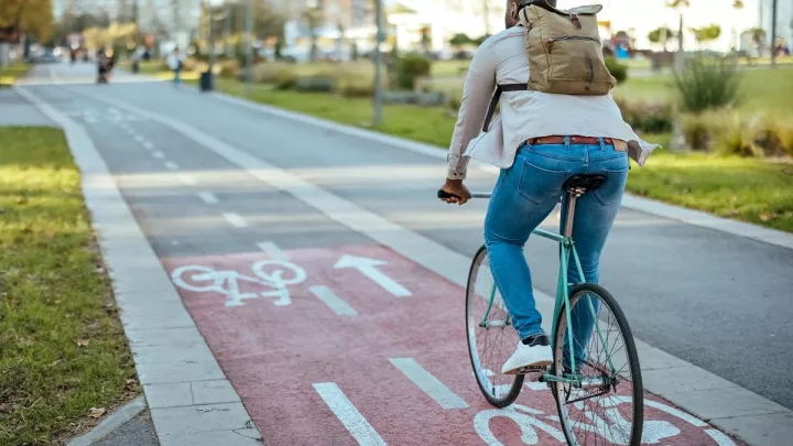 Man cycling