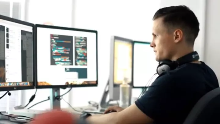 Man sitting at desk