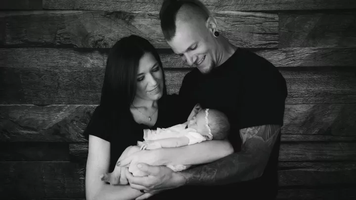 Bridget, Casey and their baby, girl Andi, are happy and healthy together.