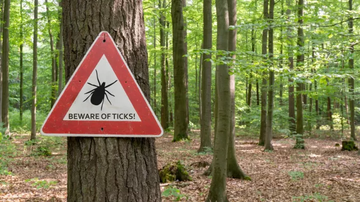 Tick warning sign