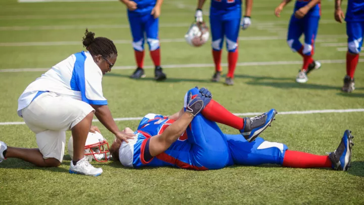 Injured football player