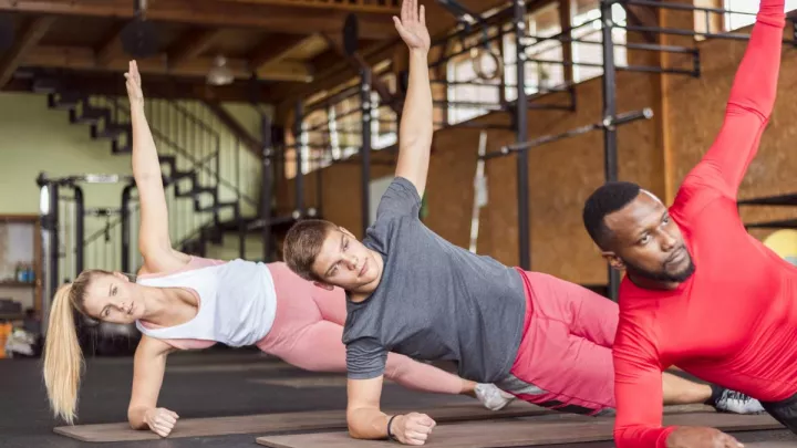 Group doing yoga