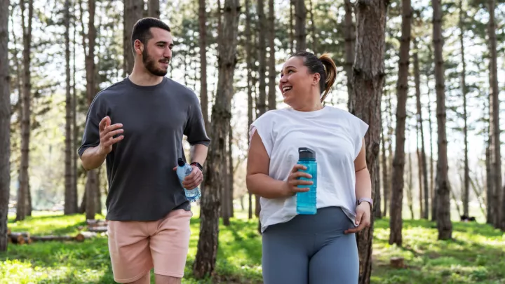 Man and woman jogging