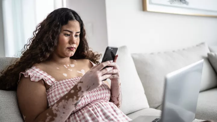 Woman looking at phone