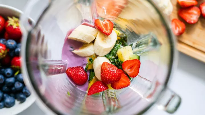 Fruit in a blender