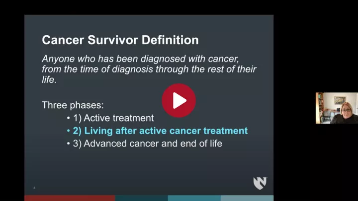 Screenshot of a PowerPoint slide from the Cancer Diagnosis webinar