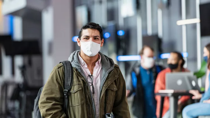 man wearing a mask