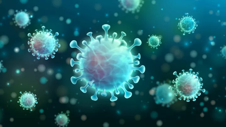 Medical illustration of COVID-19