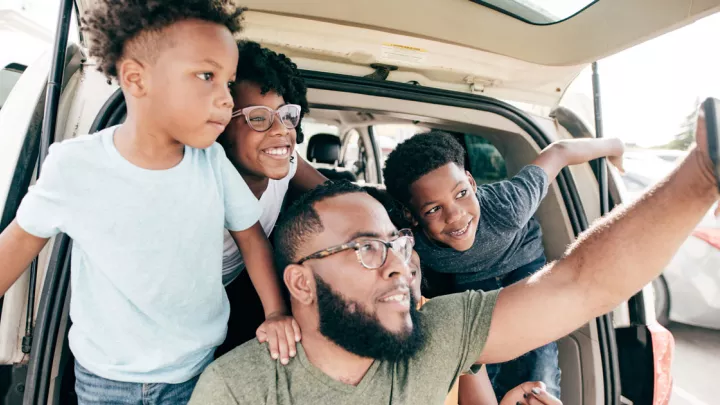 Family taking selfie