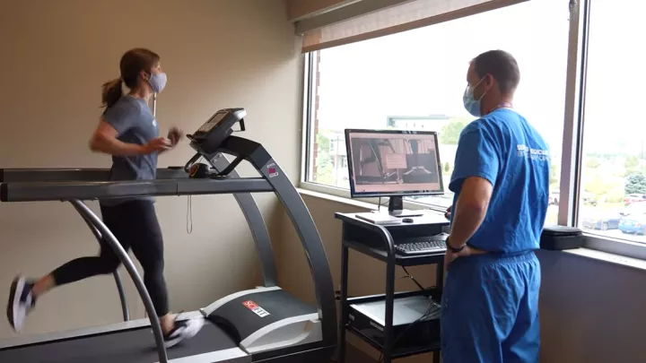 Woman running on a treadmill