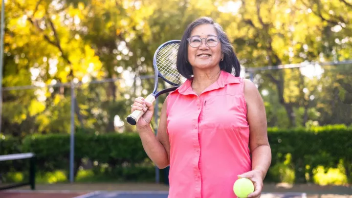 Woman playing tennis