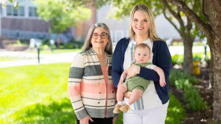 Corrigan McBride, MD, bariatric surgeon, Melissa Lederer, RN, patient, and her son, Jack.